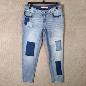 Est 1946 Denim Jeans Womens 4 Blue Skinny Low‎ Rise Patchwork Light Wash Stretch